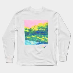 pink sky pastel aesthetic reading picnic Long Sleeve T-Shirt